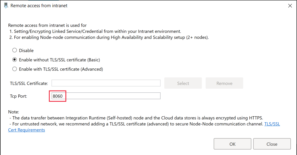 Porta HTTPS per il gateway