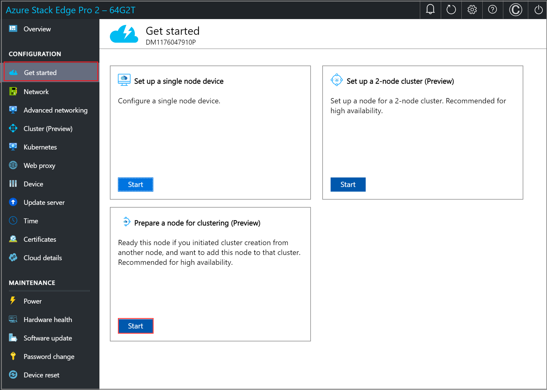 Screenshot dell'interfaccia utente Web locale