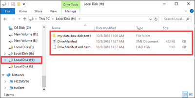 Screenshot che indica la suddivisione corretta dei dati risultanti nel secondo dei due dischi di destinazione.