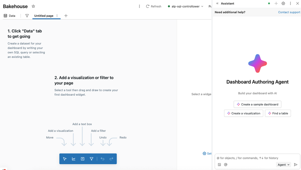 Usare l'Assistente per la creazione del dashboard all'interno di una dashboard.