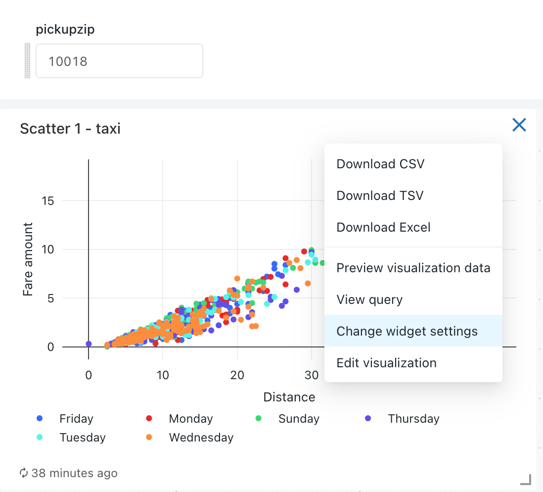 Aprire il mapping dei parametri del dashboard