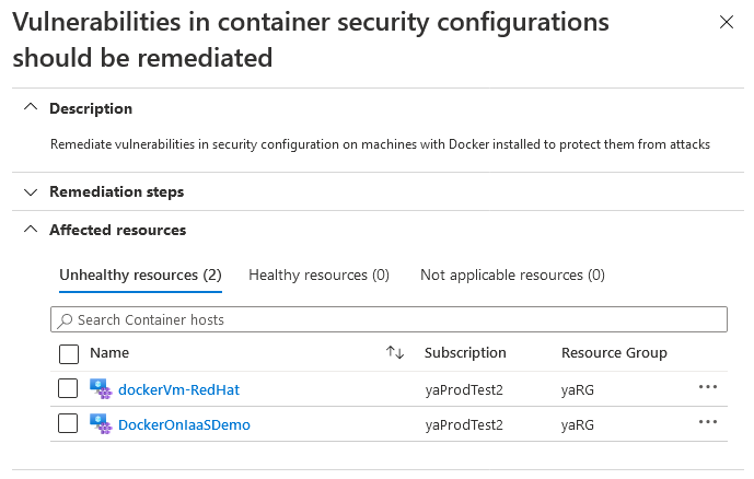 Raccomandazione per correggere le vulnerabilità nelle configurazioni di sicurezza dei contenitori.