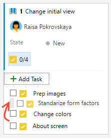 Drag tasks to reorder them within the list