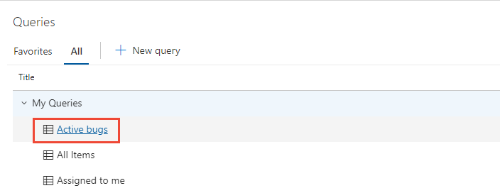 Eseguire una query sui bug attivi