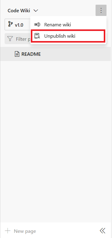 Screenshot di Annullare la pubblicazione di una finestra di dialogo di conferma wiki.