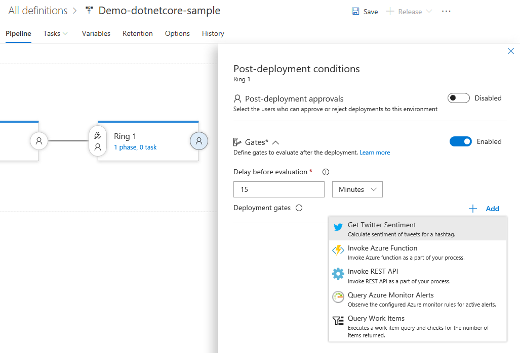Pannello delle barriere di rilascio