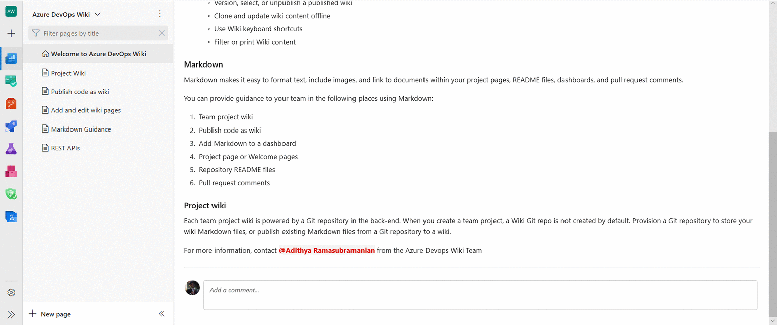 commenti nelle pagine wiki.
