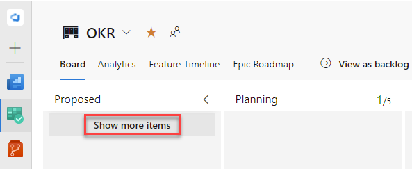 Show more items in Kanban board