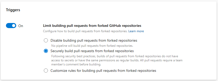 Screenshot della richiesta richiesta di compilazione sicura.