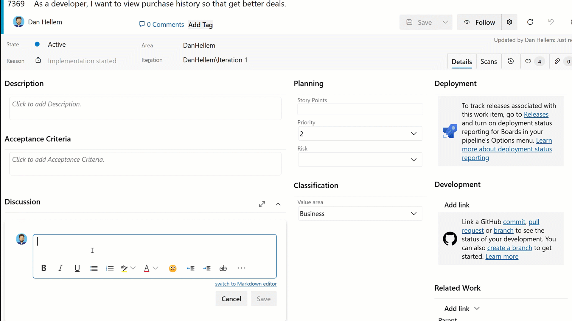 Gif nelle menzioni delle richieste di pull di GitHub.