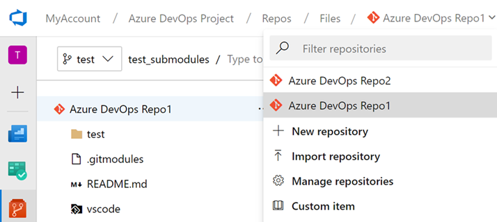 Screenshot che mostra l'estensione per la creazione del repository.