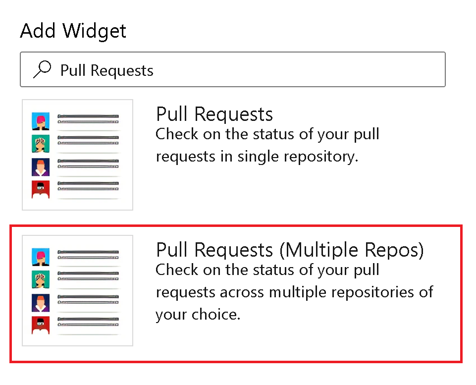 Widget di repository multipli a disponibilità generale