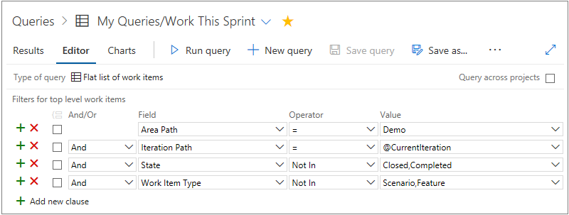 Operatore Not In Query