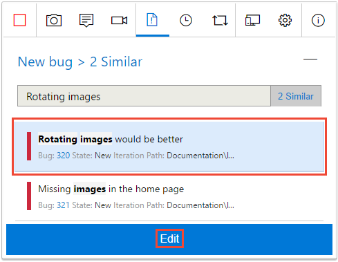 Selezionare un bug simile da modificare.