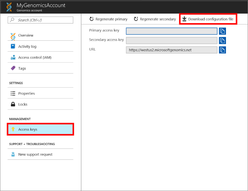 Scaricare il file di configurazione da Genomica di Microsoft Scaricare il file di configurazione da Genomica di Microsoft