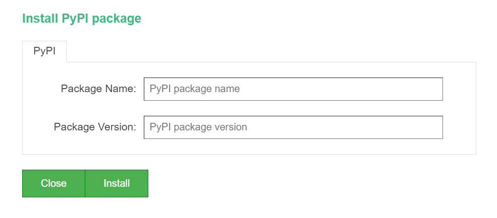 Screenshot che mostra come installare PyPI.