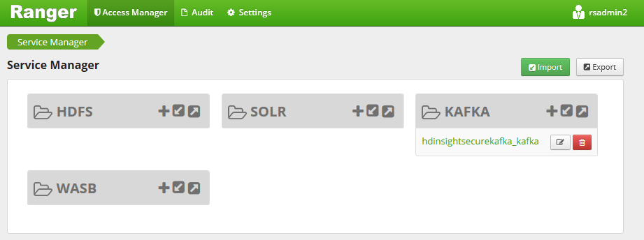 HDInsight Apache Ranger Admin UI