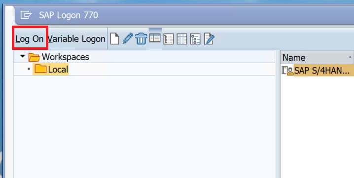 Screenshot che mostra un modulo di accesso SAP.