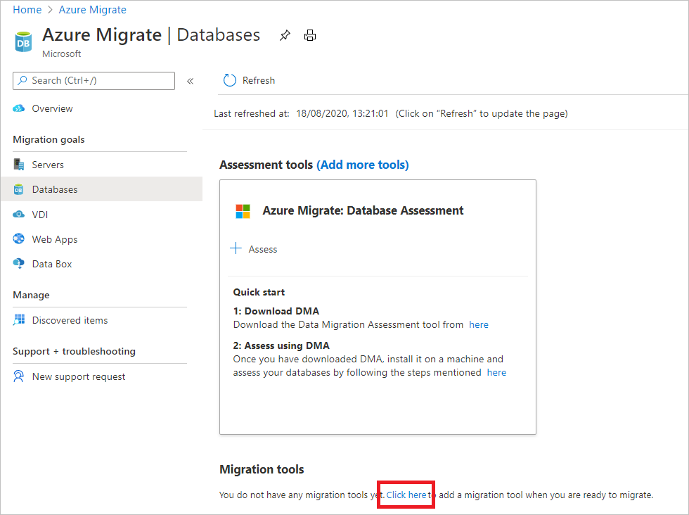 Aggiungere strumenti di migrazione del database