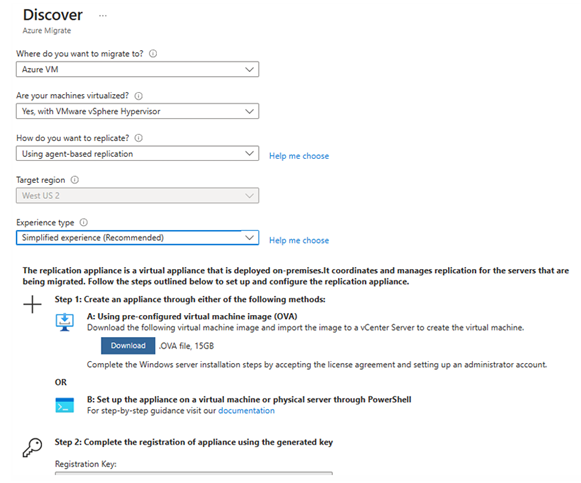 Screenshot che mostra l'opzione di download del file ova