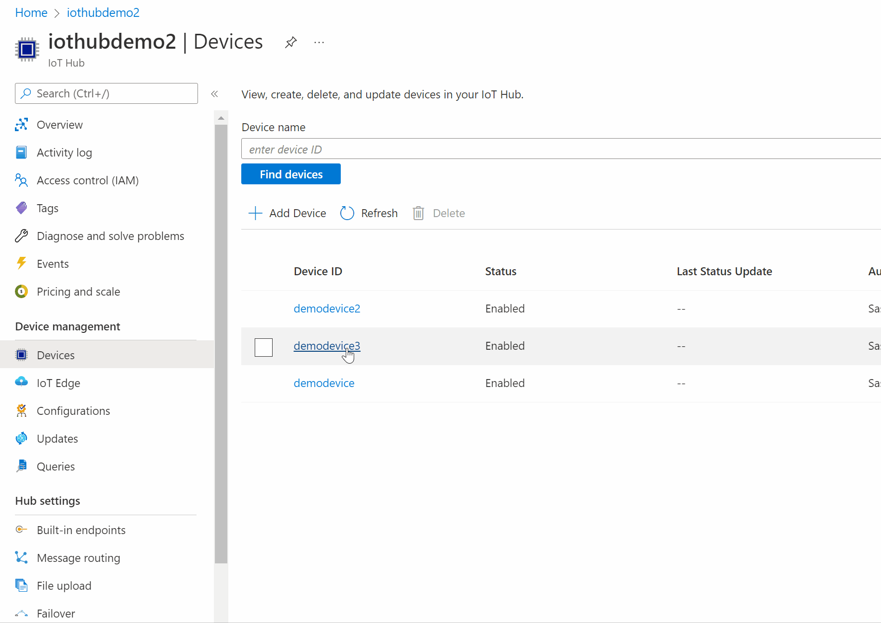 Acquisizione schermata che mostra come verificare la configurazione di Gestione pacchetti dal portale di Azure