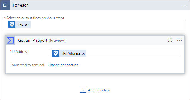 Screenshot che mostra l'invio di una richiesta a Virus Total per il report dell'indirizzo IP.