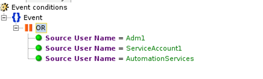 Diagramma che illustra una regola di filtro di esempio (o).