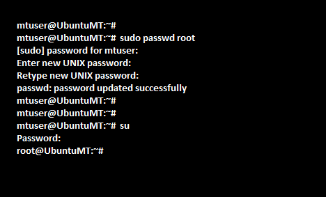 Impostare la password dell'utente ROOT
