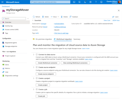 Una cattura dello schermo che mostra il riquadro della pagina 'Connettori disponibili' con diversi Connettori Multicloud visualizzati.