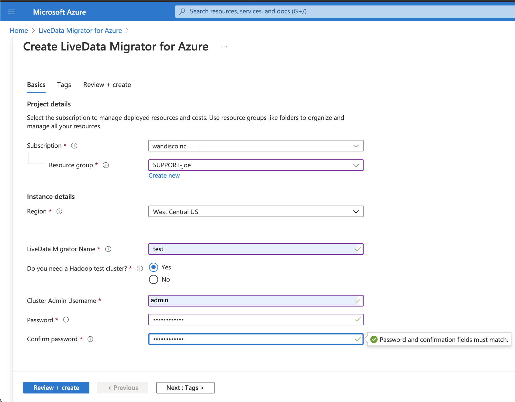 Creare un'istanza di LiveData Migrat