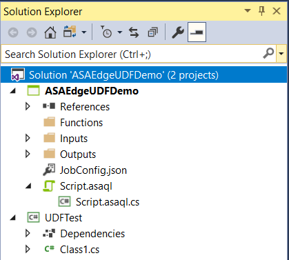 Progetto di Analisi di flusso di Azure in IoT Edge in Visual Studio