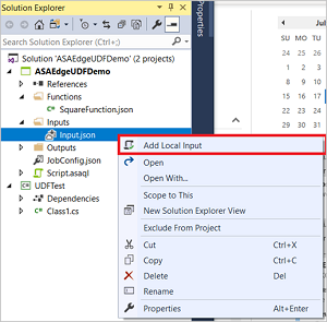 Aggiungere un input locale al processo di Analisi di flusso in Visual Studio
