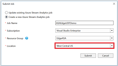 Inviare il progetto Edge di Analisi di flusso in Azure da Visual Studio
