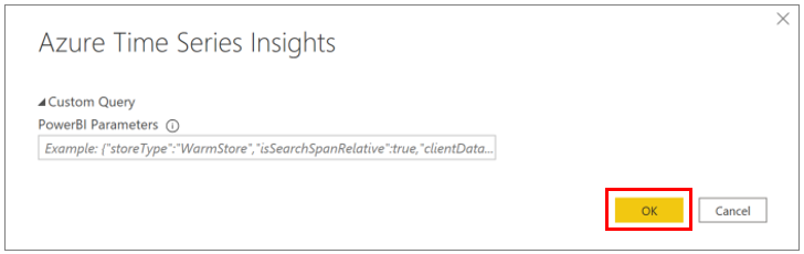 Incollare la query personalizzata e selezionare OK