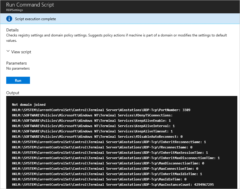 Eseguire l'output dello script di comando 