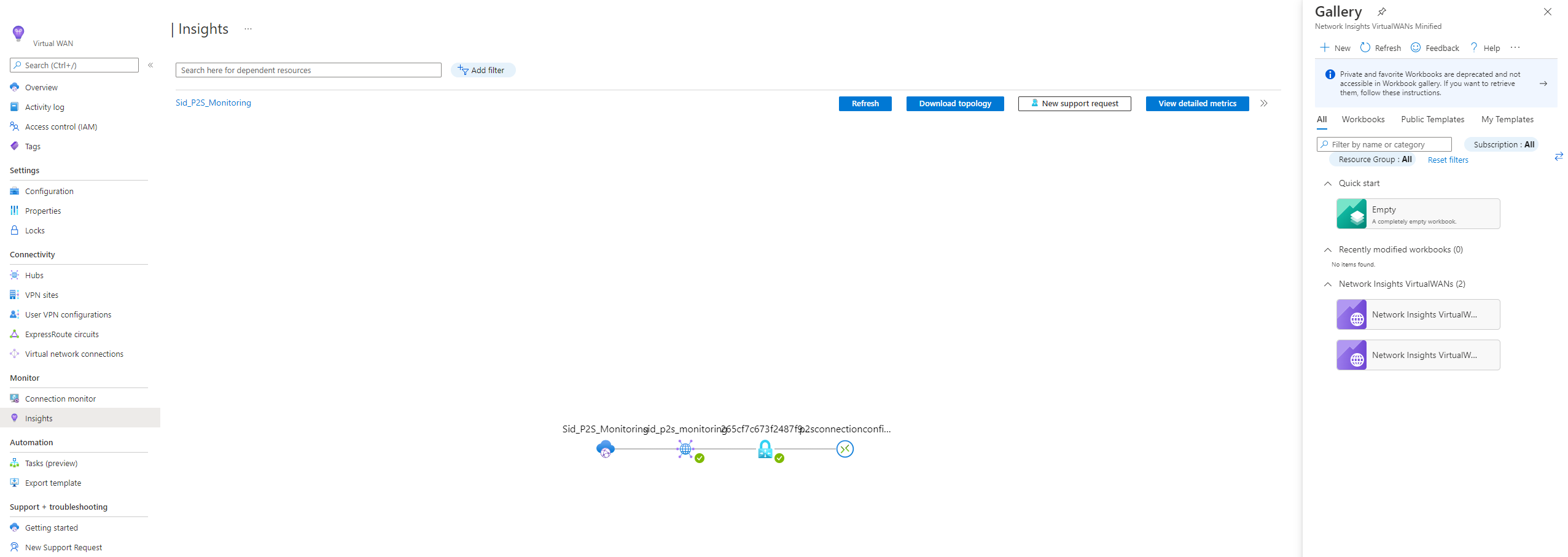 Screenshot che mostra il primo passaggio della creazione della cartella di lavoro di Azure.