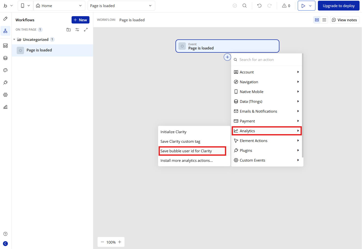 Save bubble user ID for Clarity.