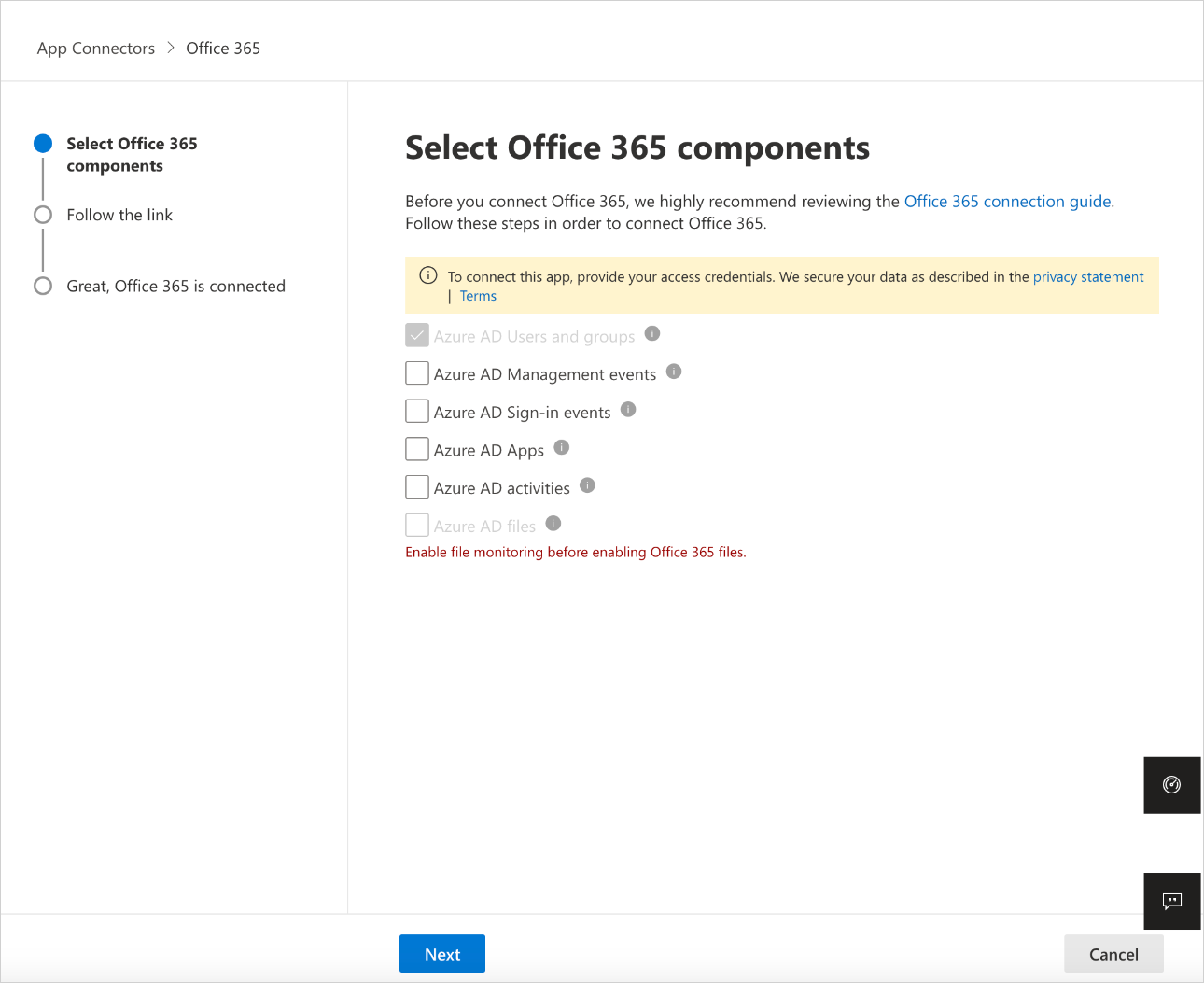 connect O365 components.