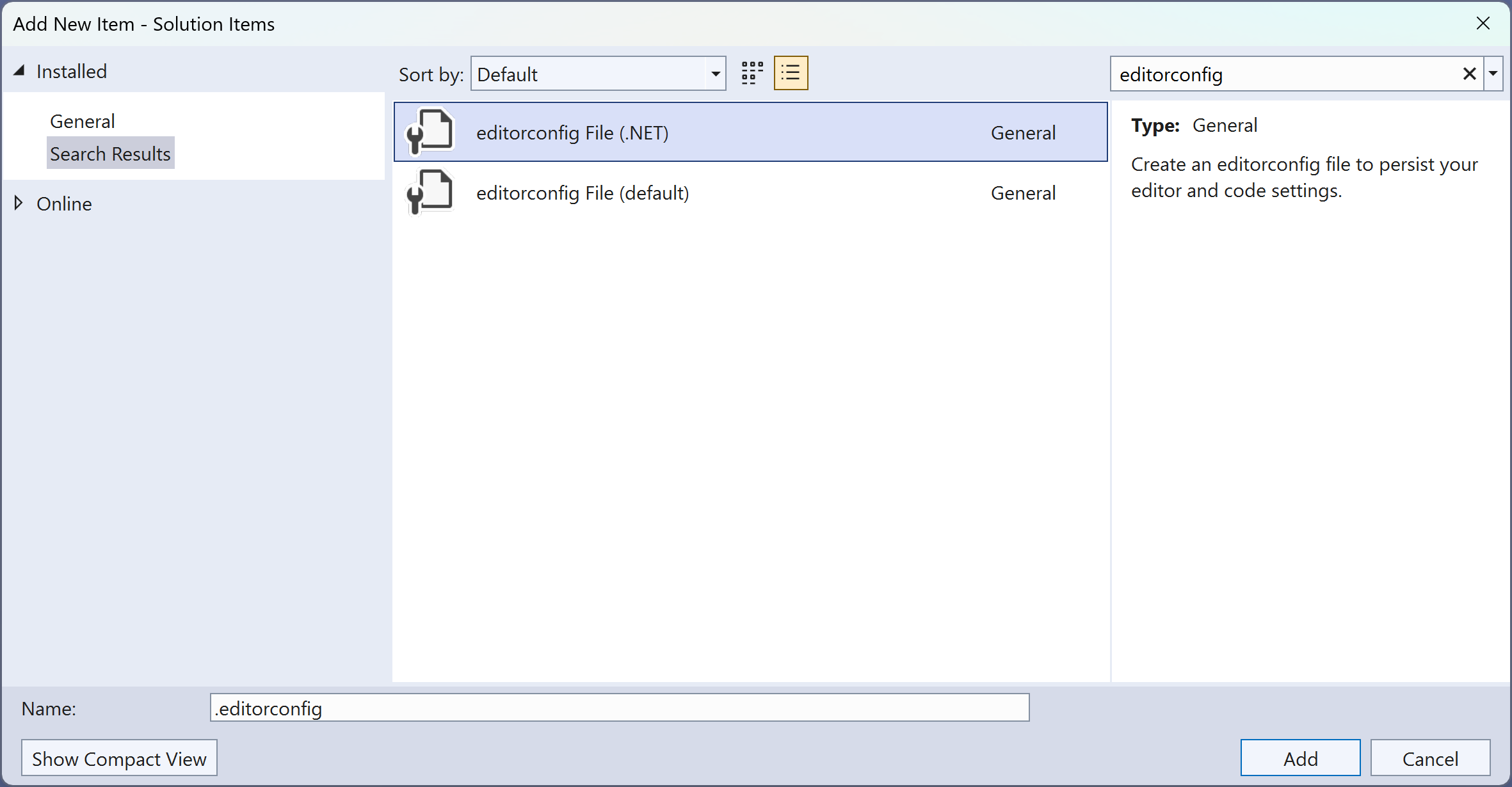 Add .editorconfig file