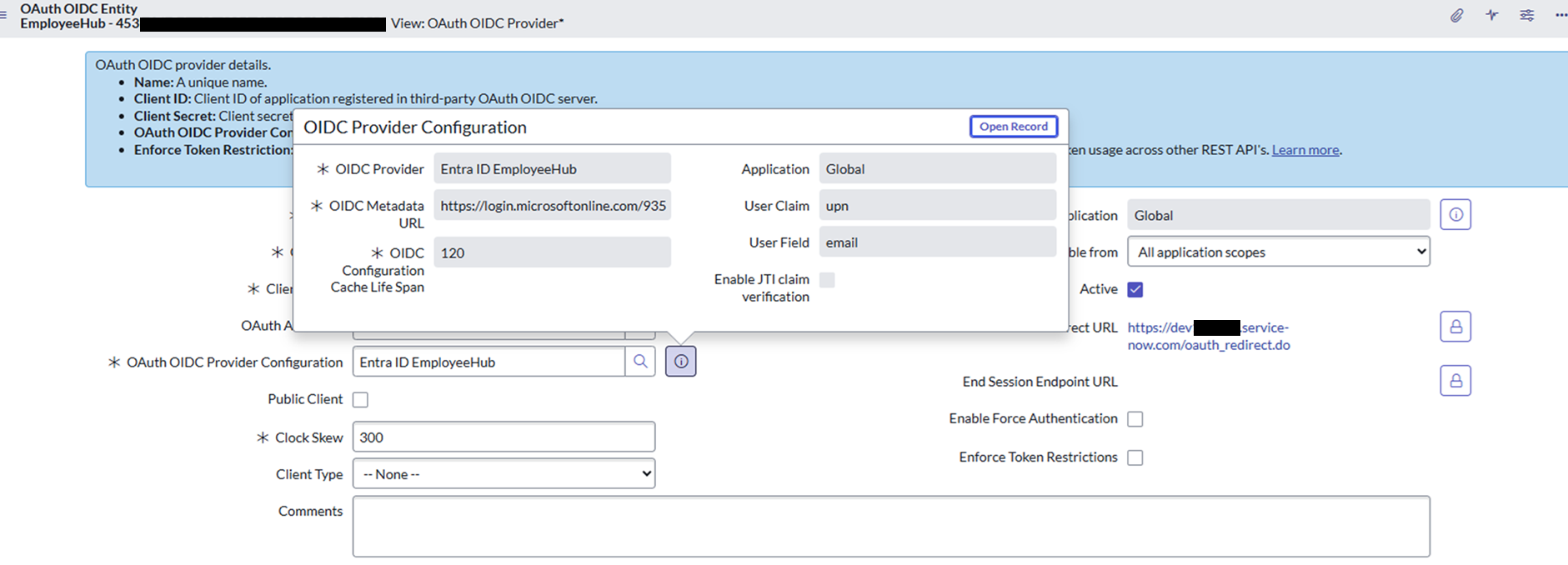 Configurare l'account di accesso OAuth