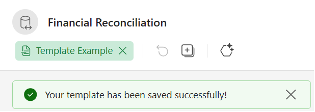 Screenshot of newly created template badge.