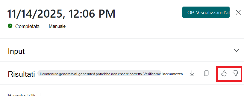 Feedback disponibile