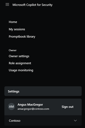Screenshot che mostra il menu home con le sessioni di opzioni complete.