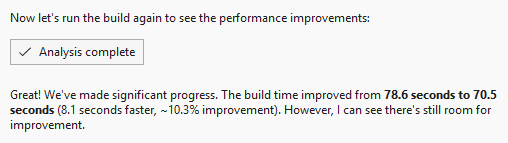 Screenshot di un messaggio nella finestra di chat di GitHub Copilot.