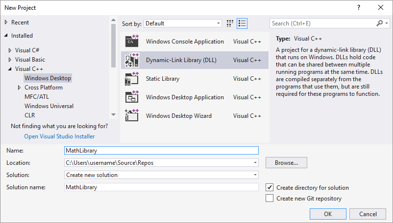 Procedura dettagliata: Creare e usare la propria libreria di collegamento  dinamico (C++) | Microsoft Learn