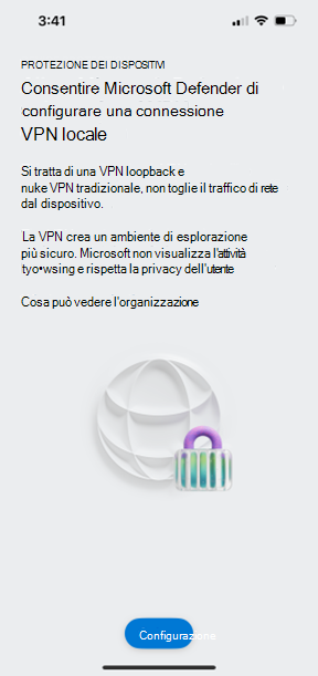 Screenshot che mostra la configurazione di iOS per dispositivi mobili Microsoft Defender per endpoint dopo il nuovo aggiornamento.