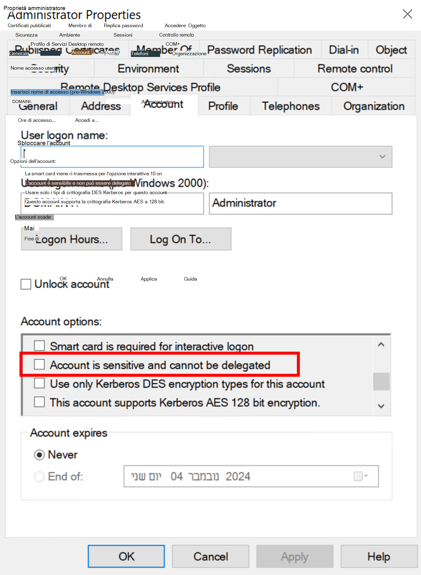 Screenshot del profilo utente.