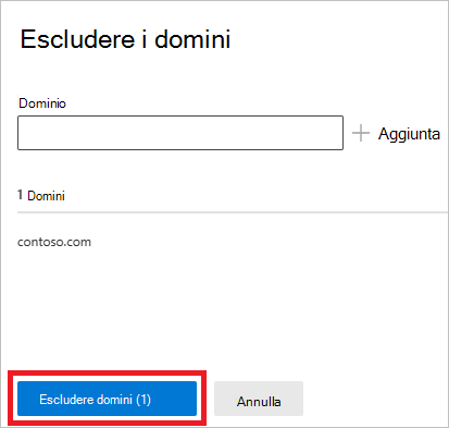 Select exclude domains.