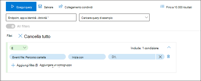 Screenshot delle stringhe come terza condizione