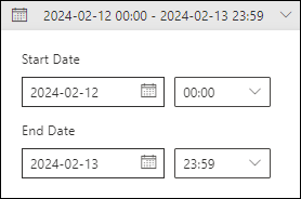 Screenshot del filtro data usato in Esplora minacce e rilevamenti in tempo reale nel portale di Defender.